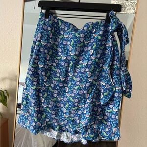 Loft linen wrap skirt